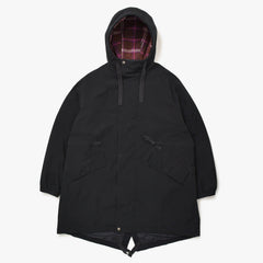 Acne Studios Jacket Jumper Mod Coat Logo Hooded Black Burgundy Check FN-MN-OUTW000471 Excellent condition, pre-owned, item number 4a008942