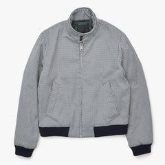 新品同様 PRADA プラダ 18AW ハリントンジャケット ブルゾン SGH055 R182 ポリエステル ブラック ホワイト シルバー金具 サイズ48 中古 4a008944