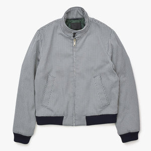 新品同様 PRADA プラダ 18AW ハリントンジャケット ブルゾン SGH055 R182 ポリエステル ブラック ホワイト シルバー金具 サイズ48 中古 4a008944