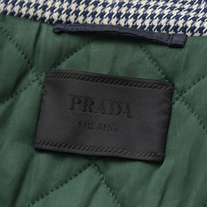 新品同様 PRADA プラダ 18AW ハリントンジャケット ブルゾン SGH055 R182 ポリエステル ブラック ホワイト シルバー金具 サイズ48 中古 4a008944