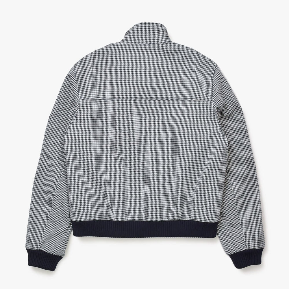 新品同様 PRADA プラダ 18AW ハリントンジャケット ブルゾン SGH055 R182 ポリエステル ブラック ホワイト シルバー金具 サイズ48 中古 4a008944