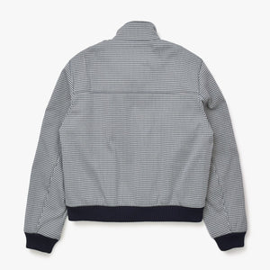 新品同様 PRADA プラダ 18AW ハリントンジャケット ブルゾン SGH055 R182 ポリエステル ブラック ホワイト シルバー金具 サイズ48 中古 4a008944