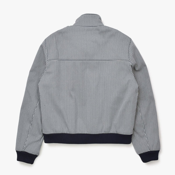 新品同様 PRADA プラダ 18AW ハリントンジャケット ブルゾン SGH055 R182 ポリエステル ブラック ホワイト シルバー金具 サイズ48 中古 4a008944