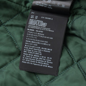 新品同様 PRADA プラダ 18AW ハリントンジャケット ブルゾン SGH055 R182 ポリエステル ブラック ホワイト シルバー金具 サイズ48 中古 4a008944