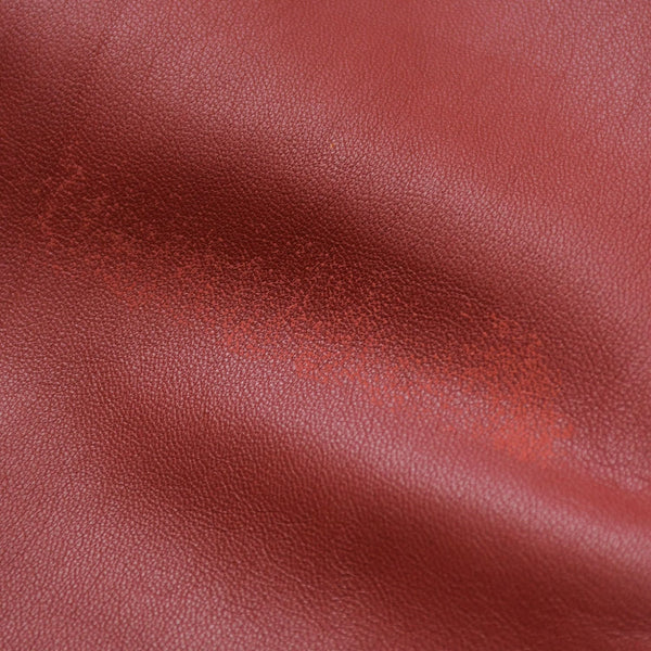 極美品 HERMES エルメス レザーシャツジャケット トップス フランス製 ラムスキン レッド サイズ39 中古 4a008946