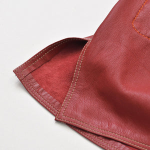 極美品 HERMES エルメス レザーシャツジャケット トップス フランス製 ラムスキン レッド サイズ39 中古 4a008946