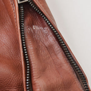 極美品 BRIONI ブリオーニ バイカージャケット レザージャケット レザー レッド メタルブラック金具 サイズ52 中古 4a008947
