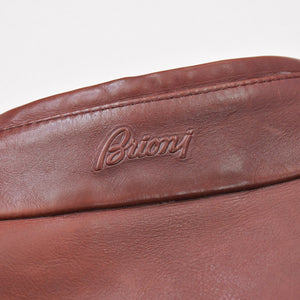 極美品 BRIONI ブリオーニ バイカージャケット レザージャケット レザー レッド メタルブラック金具 サイズ52 中古 4a008947