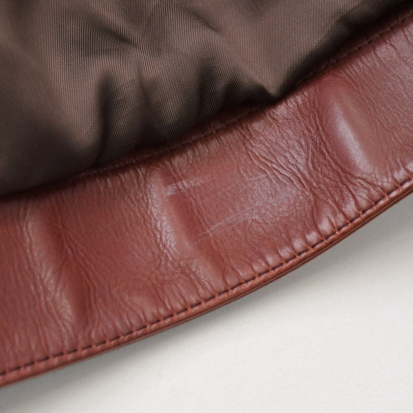 極美品 BRIONI ブリオーニ バイカージャケット レザージャケット レザー レッド メタルブラック金具 サイズ52 中古 4a008947
