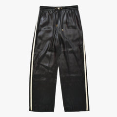 CELINE セリーヌ マカダム ラインパンツ ストレート ボトムス ジャージ サテン 2P71A199Q 38NO ブラック ホワイト サイズ34 美品 中古 4a008948