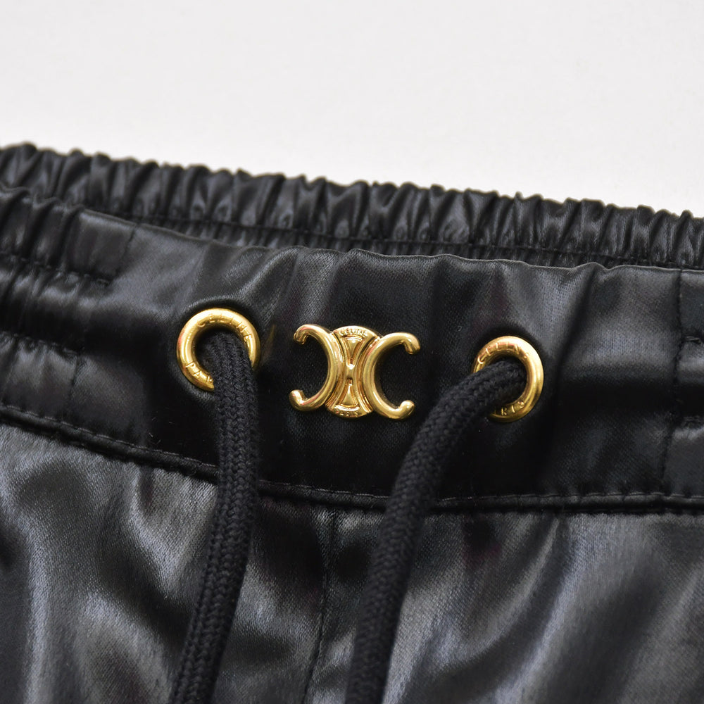 CELINE Macadam Line Pants Straight Bottoms Jersey Satin 2P71A199Q 38NO Black White Size 34 Good Condition Used 4a008948