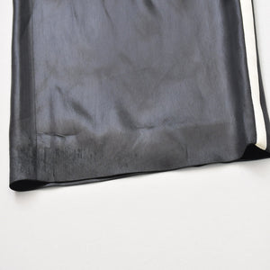 CELINE セリーヌ マカダム ラインパンツ ストレート ボトムス ジャージ サテン 2P71A199Q 38NO ブラック ホワイト サイズ34 美品 中古 4a008948