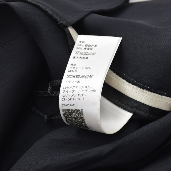 CELINE セリーヌ マカダム ラインパンツ ストレート ボトムス ジャージ サテン 2P71A199Q 38NO ブラック ホワイト サイズ34 美品 中古 4a008948