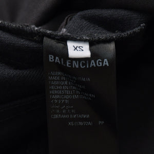 新品同様 BALENCIAGA バレンシアガ バギーデニムパンツ 675230 XSサイズ ブラック ソフトデニム ブラック金具 中古 4a008951