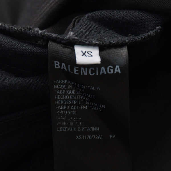 新品同様 BALENCIAGA バレンシアガ バギーデニムパンツ 675230 XSサイズ ブラック ソフトデニム ブラック金具 中古 4a008951