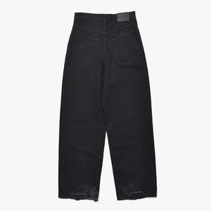 新品同様 BALENCIAGA バレンシアガ バギーデニムパンツ 675230 XSサイズ ブラック ソフトデニム ブラック金具 中古 4a008951