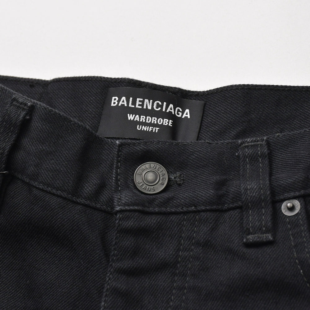 Like new BALENCIAGA Baggy denim pants 675230 XS size Black Soft denim Black metal fittings Used 4a008951