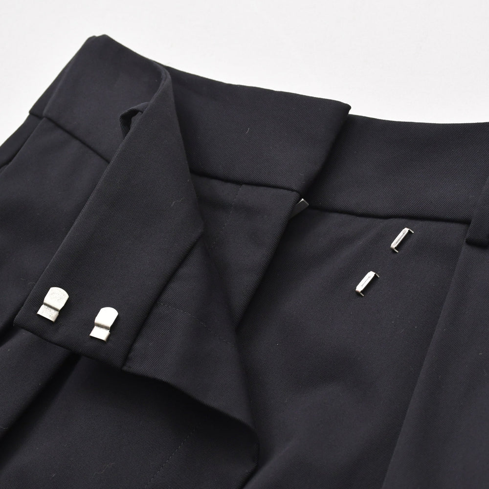 New and unused LOEWE wrap skirt S540Y08XAN 32 size asymmetric black adjuster silver hardware used 4a008952