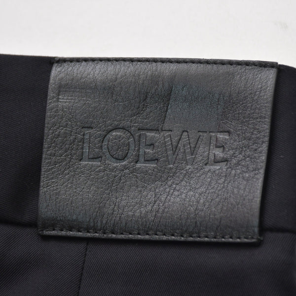 新品未使用 LOEWE ロエベ ラップ スカート S540Y08XAN 32サイズ アシンメトリー ブラック アジャスター シルバー金具 中古 4a008952