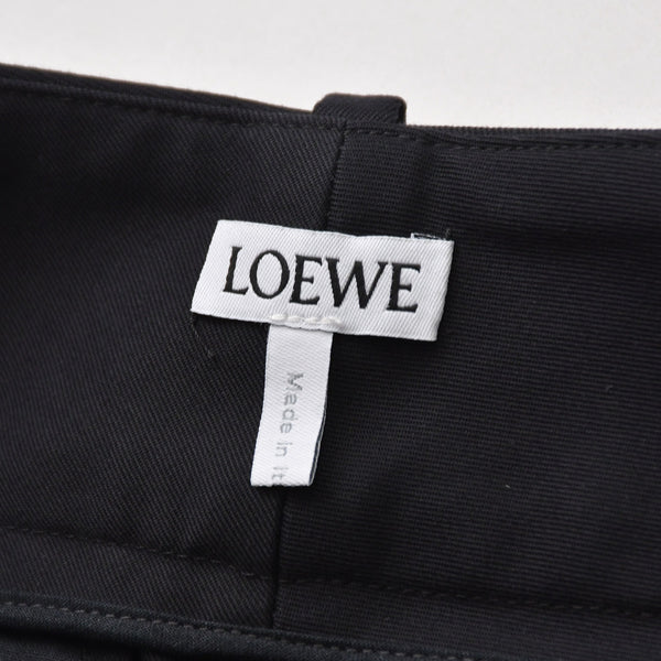 新品未使用 LOEWE ロエベ ラップ スカート S540Y08XAN 32サイズ アシンメトリー ブラック アジャスター シルバー金具 中古 4a008952