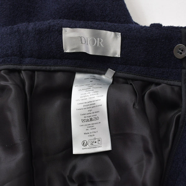 極美品 Dior ディオール ウールスラックスパンツ 343C130B0848 48サイズ ネイビー ボトムス センタープレス イタリア製 中古 4a008955