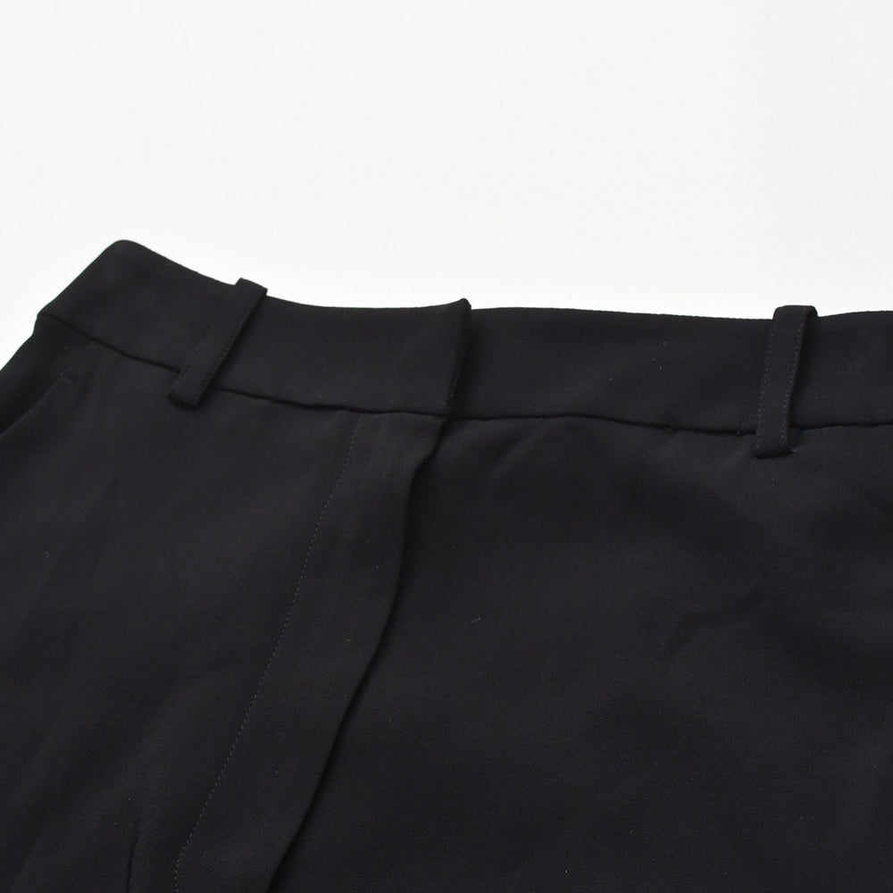 Very good condition LOEWE Anagram logo embroidery deformed square skirt S359Y08XB1 32 size black leather switching silver metal fittings used 4a008956