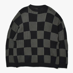 新品同様 BALENCIAGA バレンシアガ チェック ニット セーター 646679 T3192 ブラック グレー サイズXS 中古 4a008959