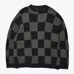新品同様 BALENCIAGA バレンシアガ チェック ニット セーター 646679 T3192 ブラック グレー サイズXS 中古 4a008959