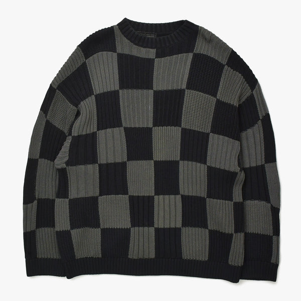 新品同様 BALENCIAGA バレンシアガ チェック ニット セーター 646679 T3192 ブラック グレー サイズXS 中古 4a008959