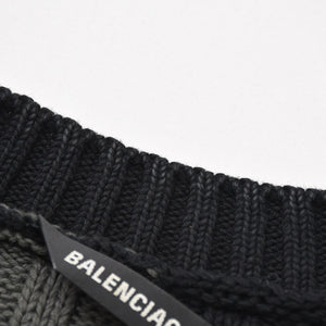 新品同様 BALENCIAGA バレンシアガ チェック ニット セーター 646679 T3192 ブラック グレー サイズXS 中古 4a008959
