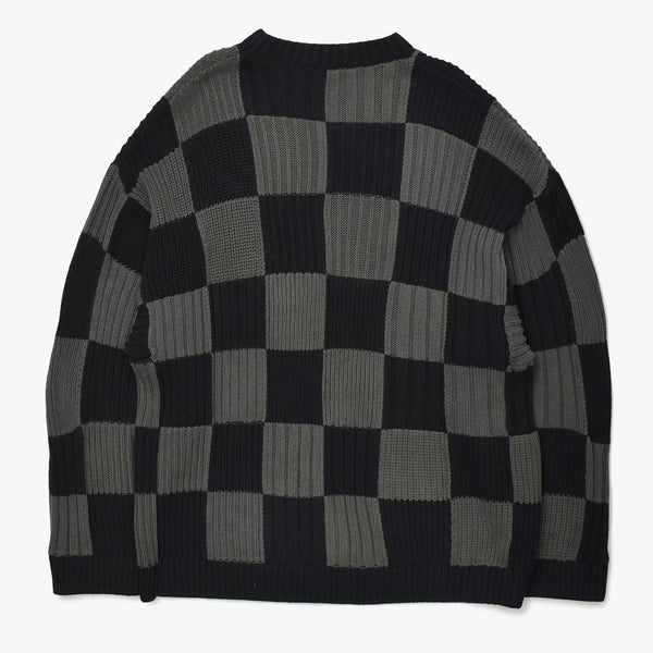 新品同様 BALENCIAGA バレンシアガ チェック ニット セーター 646679 T3192 ブラック グレー サイズXS 中古 4a008959