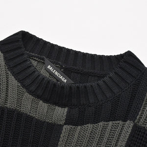 新品同様 BALENCIAGA バレンシアガ チェック ニット セーター 646679 T3192 ブラック グレー サイズXS 中古 4a008959