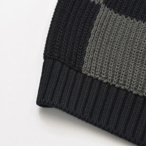 新品同様 BALENCIAGA バレンシアガ チェック ニット セーター 646679 T3192 ブラック グレー サイズXS 中古 4a008959
