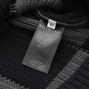 新品同様 BALENCIAGA バレンシアガ チェック ニット セーター 646679 T3192 ブラック グレー サイズXS 中古 4a008959