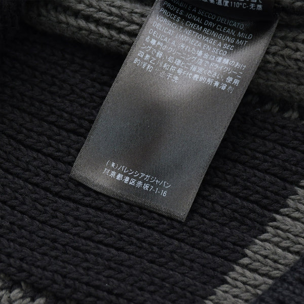 新品同様 BALENCIAGA バレンシアガ チェック ニット セーター 646679 T3192 ブラック グレー サイズXS 中古 4a008959