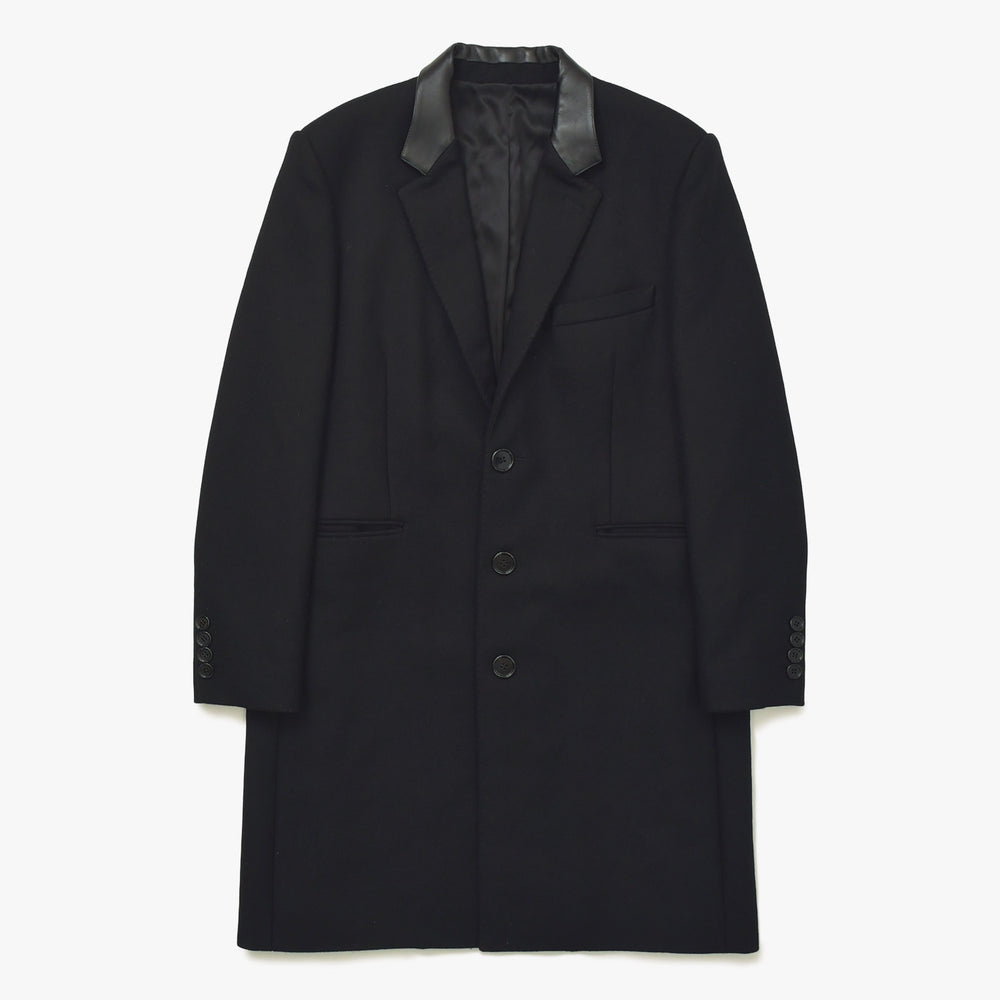 Like new CELINE Chesterfield Wool & Silk Tricotine Long Coat Coat Size 52 Black 2M137862C Used 4a008972
