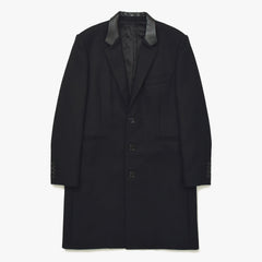 Like new CELINE Chesterfield Wool & Silk Tricotine Long Coat Coat Size 52 Black 2M137862C Used 4a008972