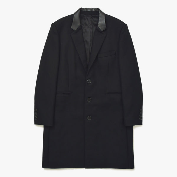 Like new CELINE Chesterfield Wool & Silk Tricotine Long Coat Coat Size 52 Black 2M137862C Used 4a008972