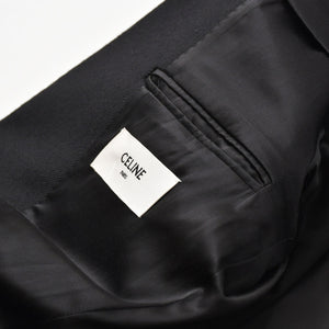 Like new CELINE Chesterfield Wool & Silk Tricotine Long Coat Coat Size 52 Black 2M137862C Used 4a008972