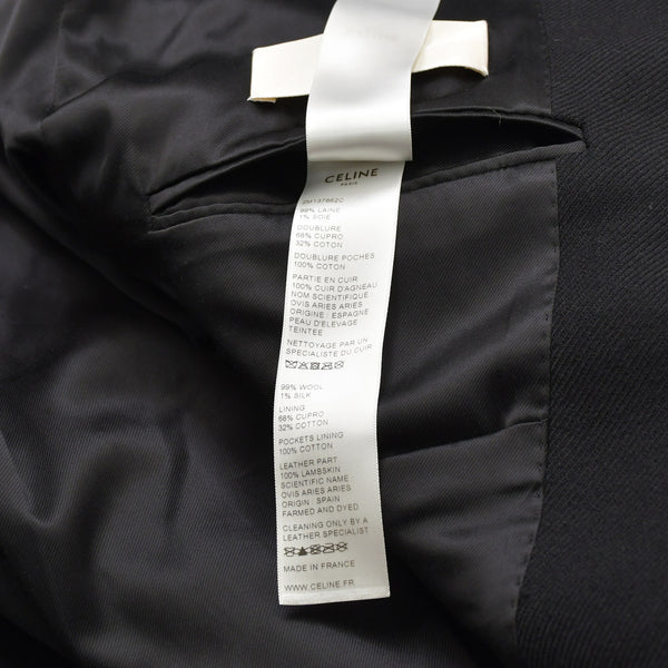 Like new CELINE Chesterfield Wool & Silk Tricotine Long Coat Coat Size 52 Black 2M137862C Used 4a008972