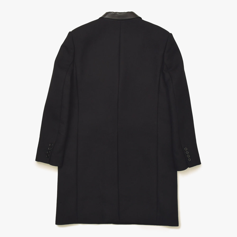 Like new CELINE Chesterfield Wool & Silk Tricotine Long Coat Coat Size 52 Black 2M137862C Used 4a008972