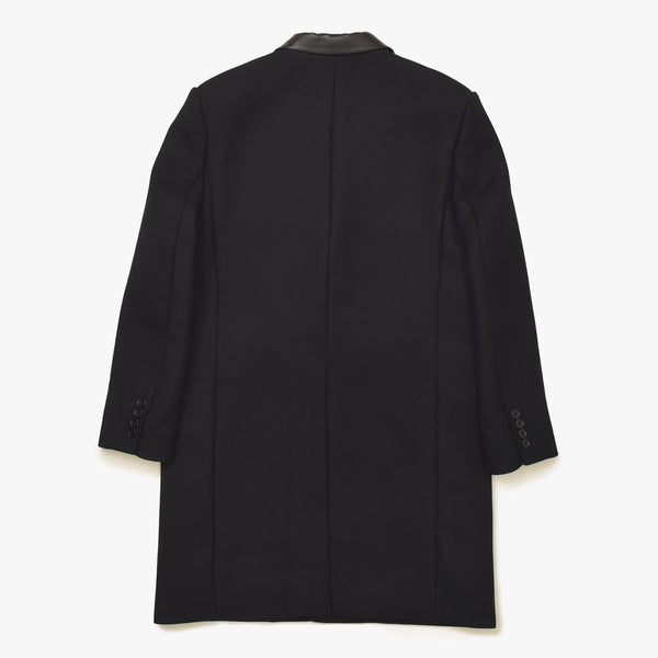 Like new CELINE Chesterfield Wool & Silk Tricotine Long Coat Coat Size 52 Black 2M137862C Used 4a008972