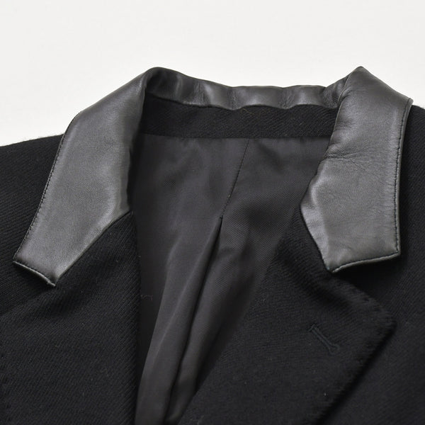 Like new CELINE Chesterfield Wool & Silk Tricotine Long Coat Coat Size 52 Black 2M137862C Used 4a008972