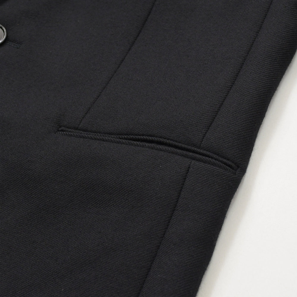 Like new CELINE Chesterfield Wool & Silk Tricotine Long Coat Coat Size 52 Black 2M137862C Used 4a008972