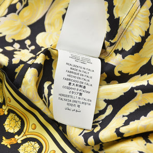 Like new VERSACE Barocco pattern short sleeve shirt Americana fit silk black yellow size 50 used 4a008973