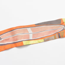 画像をギャラリービューアに読み込む, HERMES エルメス 2017FW ツイリ― スカーフ Sea,SurfandFun 海とサーフとサーフィン シルク オレンジ イエロー 美品 中古 4b008978