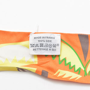 HERMES エルメス 2017FW ツイリ― スカーフ Sea,SurfandFun 海とサーフとサーフィン シルク オレンジ イエロー 美品 中古 4b008978
