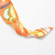 画像をギャラリービューアに読み込む, HERMES エルメス 2017FW ツイリ― スカーフ Sea,SurfandFun 海とサーフとサーフィン シルク オレンジ イエロー 美品 中古 4b008978