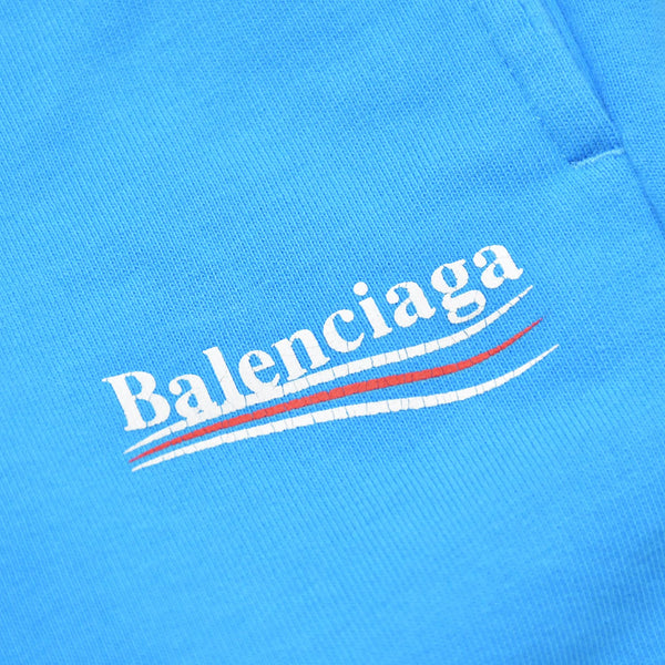 BALENCIAGA バレンシアガ Political Campaign Logo キャンペーンロゴ ショートパンツ ショーツ スカイブルー ブルー 676137 サイズM 美品 中古 4a009062
