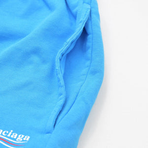 BALENCIAGA バレンシアガ Political Campaign Logo キャンペーンロゴ ショートパンツ ショーツ スカイブルー ブルー 676137 サイズM 美品 中古 4a009062